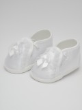 Atłasowe buciki do chrztu dla dziewczynki -białe