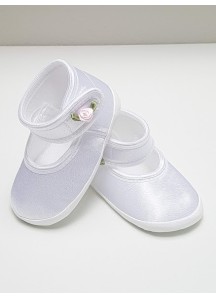 Atłasowe balerinki - białe