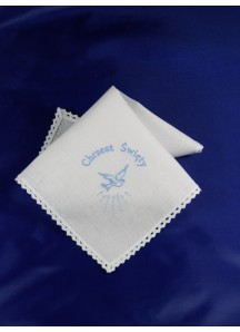 Haftowana szatka do chrztu - chusteczka