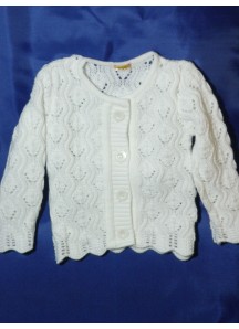 Ażurowy biały sweterek