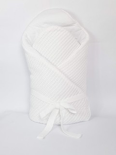 Rożek- Becik dzianinowy BIAŁY