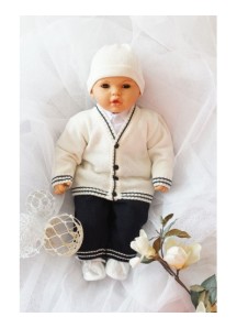 Komplet do chrztu dla chłopczyka-ecru