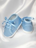Atłasowe buciki wiązane - niebieskie