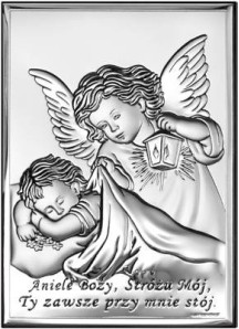 Srebrny Obrazek - Aniele Boży 2