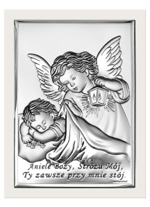 Srebrny Obrazek - Aniele Boży 3