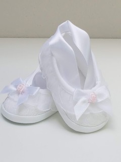 Pantofelki z szarfą-koronkowe