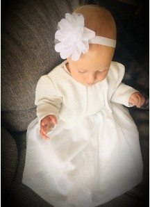 Opaska dziecięca z kwiatkiem, elastyczna 3