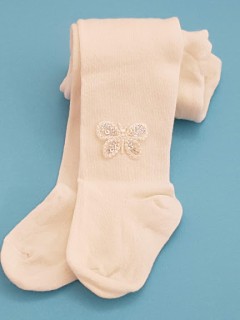 Rajstopki Milusie-Princessa z motylkiem Ecru