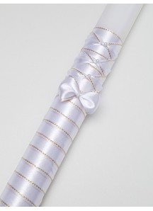 Ręcznie zdobiona świeca -atłas zdobienie złote