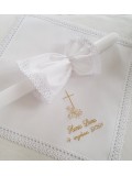 Komplet do chrztu z imieniem (K6) : szatka, świeca i profitka
