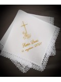 Komplet do chrztu z imieniem (K6) : szatka, świeca i profitka